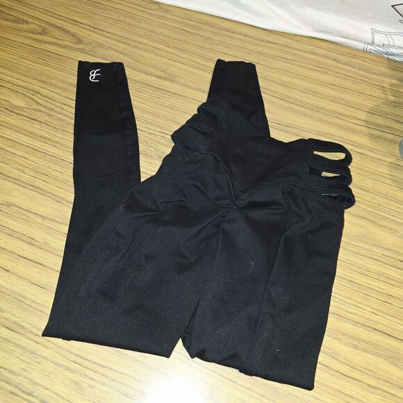 BOMBSHELL "SAVAGE BLACK" SPORTSWEAR XS Scrunch Butt Workout Athletic Leggings - Picture 3 of 5